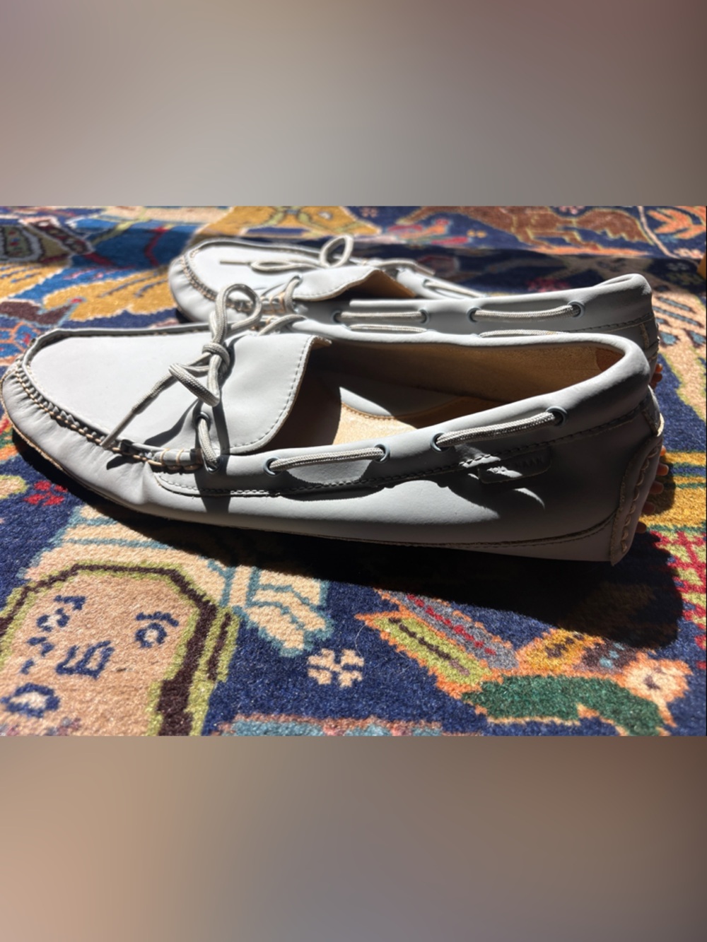 Cole Haan Light Gray Leather Loafers